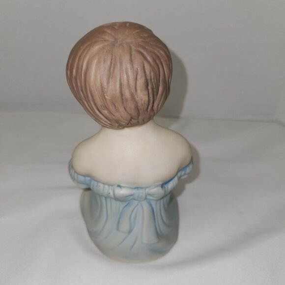 Vintage Andrea By Sadek Piano Baby Bisque Porcelain Boy Sitting 7" H x 5" L - Picture 6 of 10